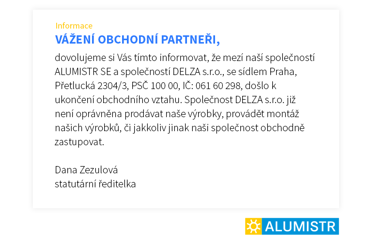 Výhradní využívání patentů společnosti ALUMISTR
